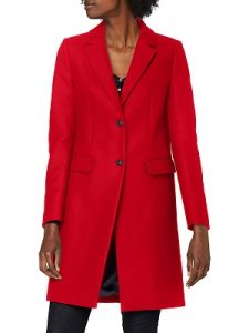 Abrigo de cachemira rojo mujer
